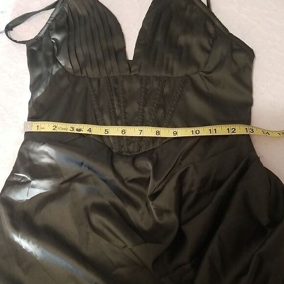 Silky Pleated Draped Bustier Corset-style Midi Dress Medium - Picture 13 of 16